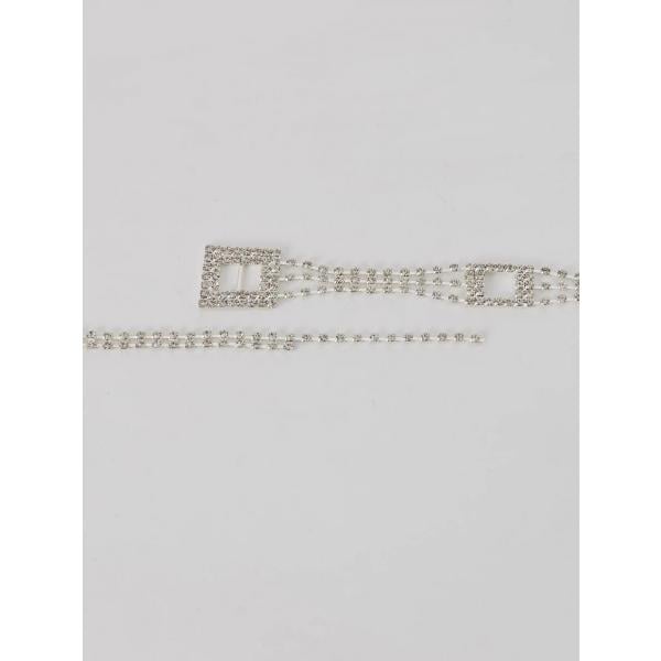 Cintura con strass argento Terranova grigio