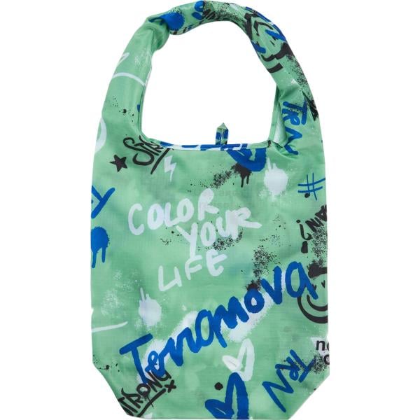 shopping bag Terranova verde con stampe