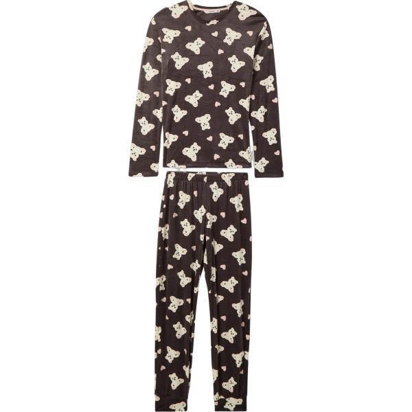 pigiama Terranova marrone con stampe