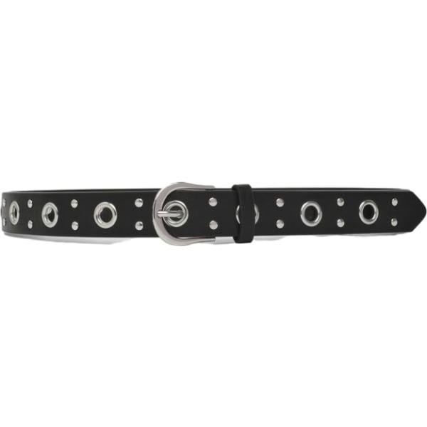 Cintura da donna in nero pece con borchie maxi con fibbia Terranova