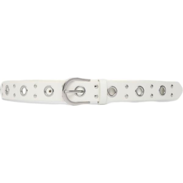 Cintura da donna in bianco avorio con borchie maxi con fibbia Terranova
