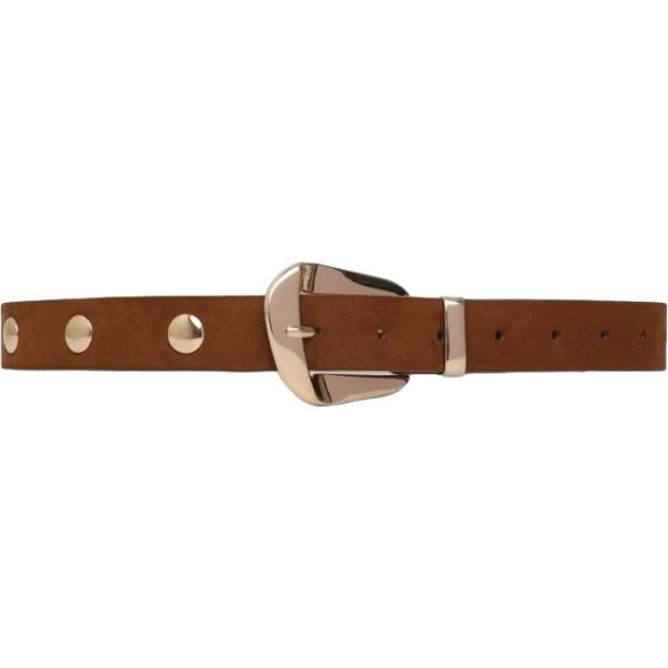 Cintura da donna in marrone scuro con borchie lungo con fibbia Terranova