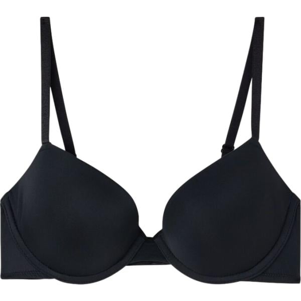 Reggiseno push-up da donna in nero pece con spalline intimo Terranova