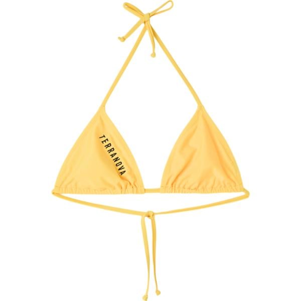 Bikini da donna in giallo chiaro con stampe completo con lacci in poliestere Terranova