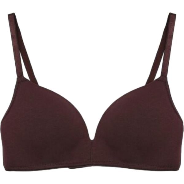 Reggiseno da donna in marrone scuro con spalline in cotone Terranova