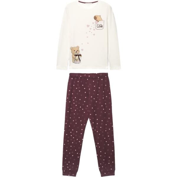 Pigiama da donna con stampe lungo a maniche lunghe in cotone Terranova