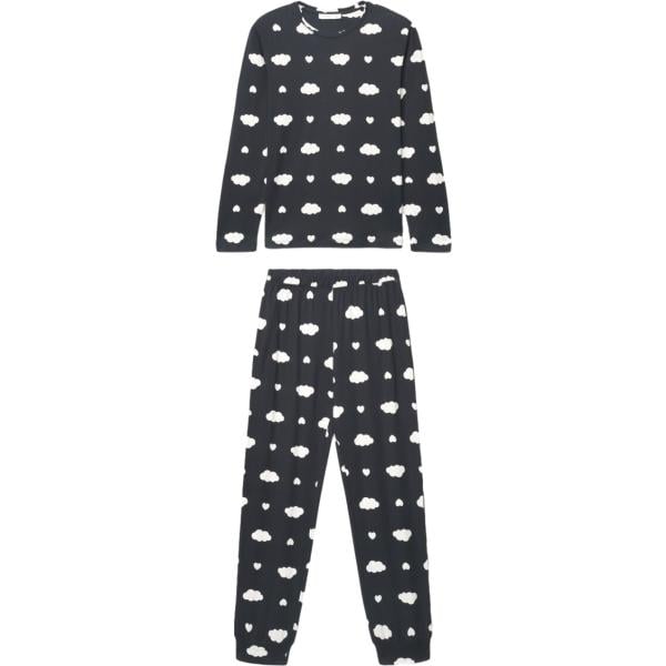 Pigiama da donna in grigio scuro con stampe lungo a maniche lunghe Terranova