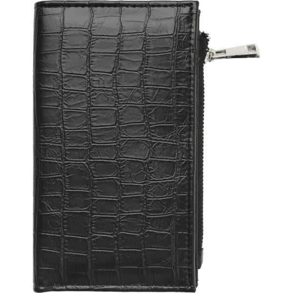 Portafoglio da donna in nero pece con zip Terranova