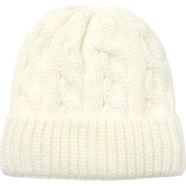 Cappello da donna in bianco avorio lavorato a maglia collo con cappuccio Terranova