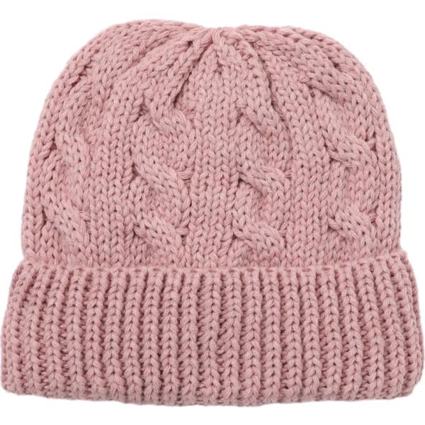 Cappello da donna in rosa chiaro lavorato a maglia collo con cappuccio Terranova