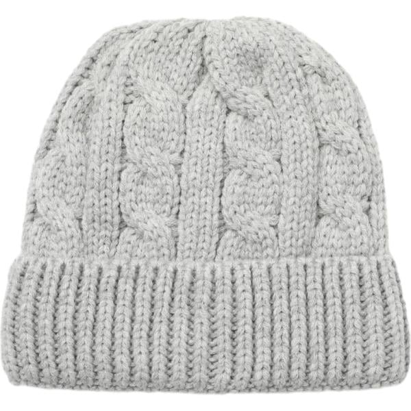 Cappello da donna in grigio chiaro lavorato a maglia collo con cappuccio Terranova