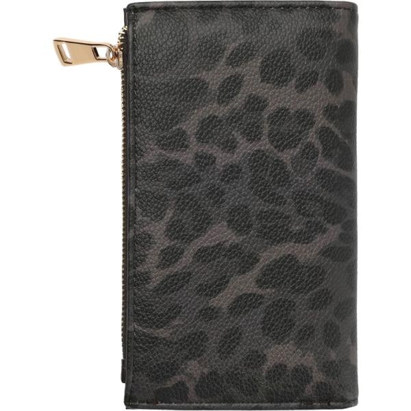 Portafoglio da donna in grigio scuro animalier con zip Terranova
