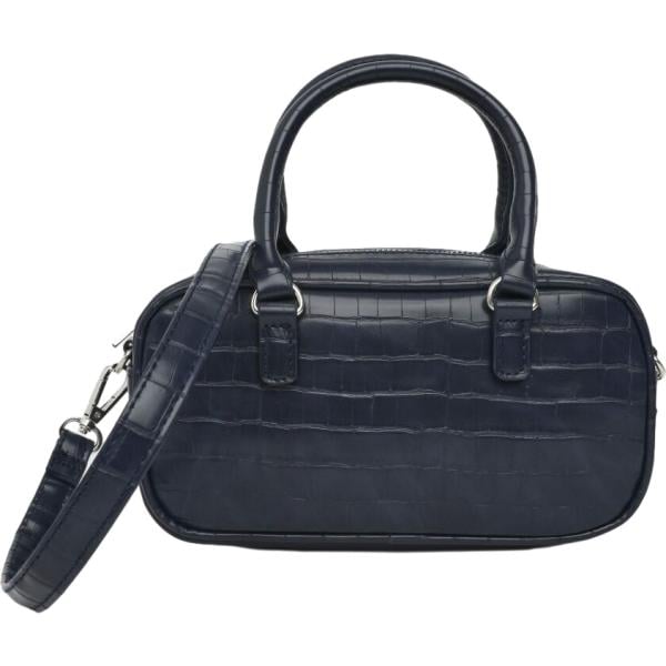 Borsa a spalla da donna in blu scuro con stampe con zip Terranova