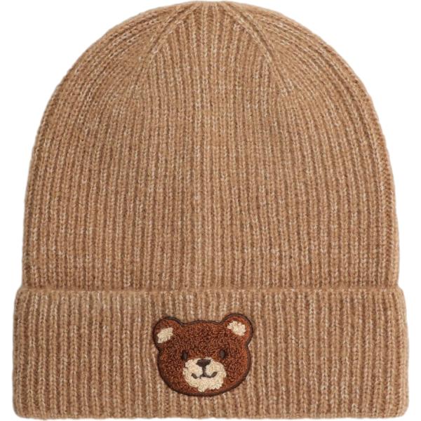 Beanie da donna in marrone chiaro con stampe lavorato a maglia Terranova Terranova