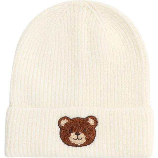 Beanie da donna in bianco avorio con stampe lavorato a maglia Terranova