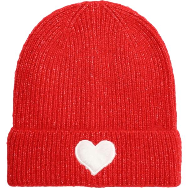 Beanie da donna in rosso classico con stampe lavorato a maglia Terranova