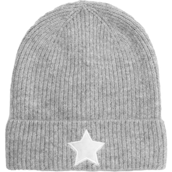 Beanie da donna in grigio chiaro con stampe lavorato a maglia in poliestere Terranova