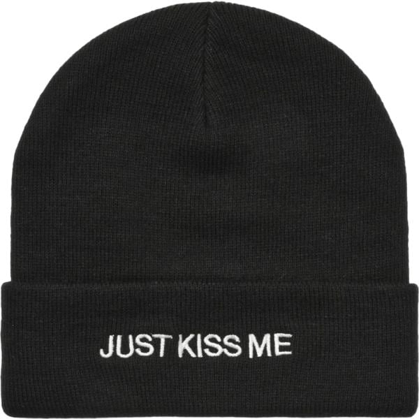 Beanie da donna in nero pece con stampe Terranova
