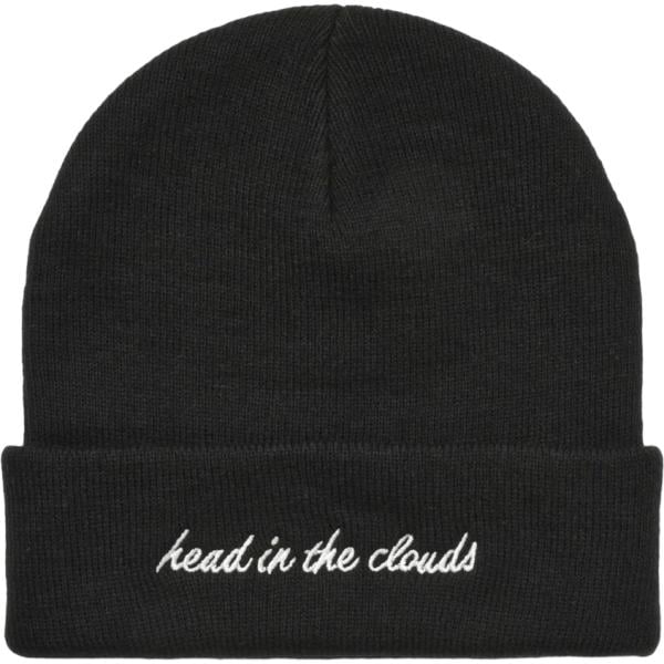 Beanie da donna in nero pece con stampe Terranova