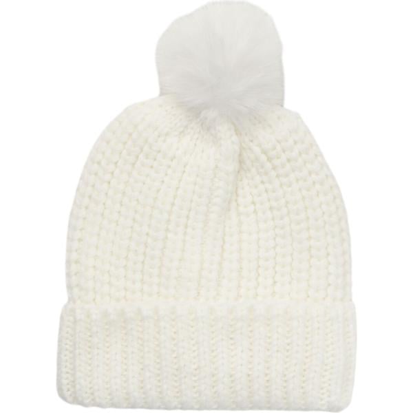 Beanie da donna in bianco neve lavorato a maglia lungo Terranova