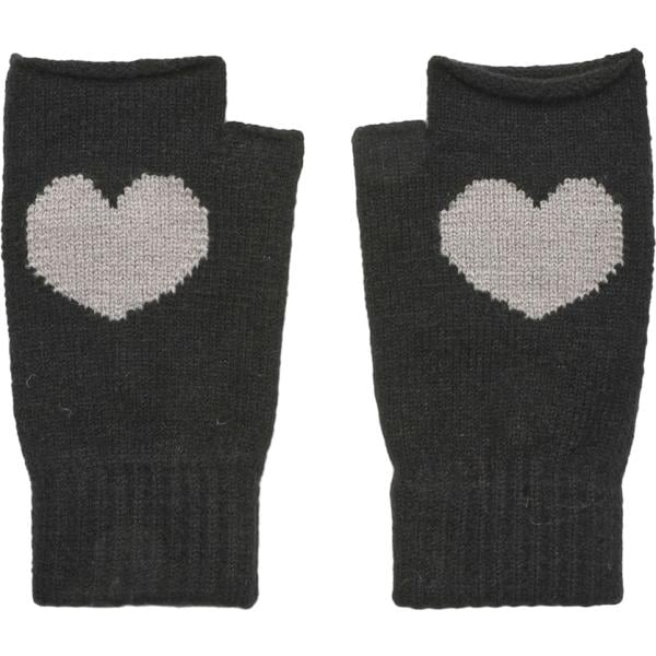 Guanti da donna in nero pece con stampe lavorato a maglia in viscosa Terranova