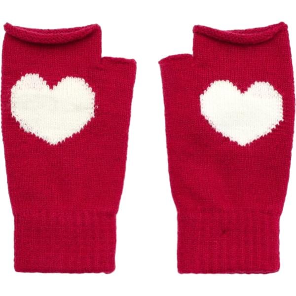 Guanti da donna in rosso classico con stampe lavorato a maglia in viscosa Terranova