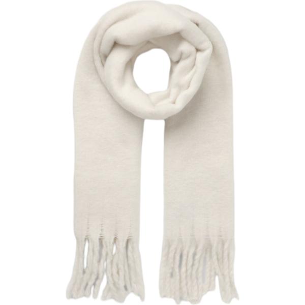 Sciarpa da donna in bianco neve con frange maxi Terranova