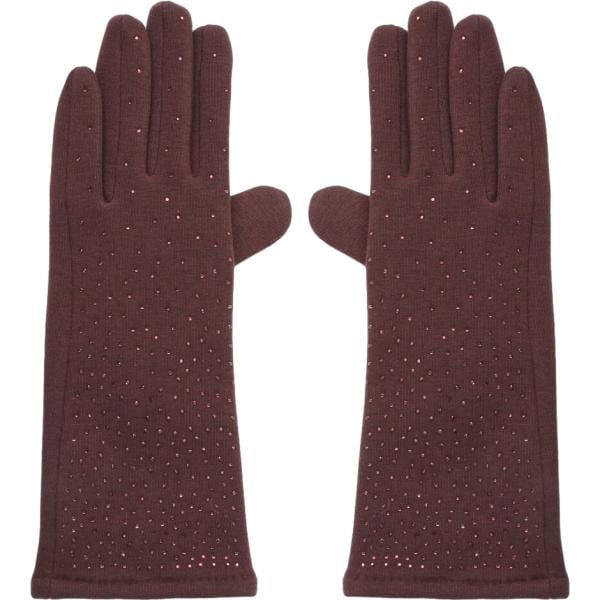 Guanti da donna in marrone scuro lungo Terranova