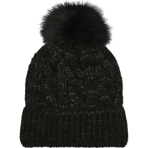 Beanie da donna in nero pece lavorato a maglia in poliestere Terranova