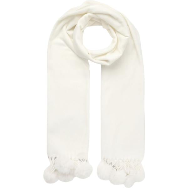 Sciarpa da donna in bianco neve con frange maxi Terranova