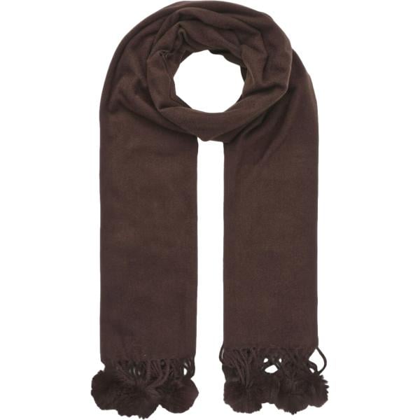 Sciarpa da donna in marrone scuro con frange maxi Terranova