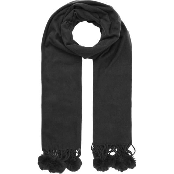 Sciarpa da donna in nero pece con frange maxi Terranova