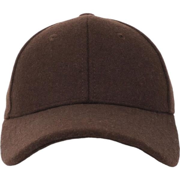 Cappello con visiera da uomo in marrone scuro in lana Terranova
