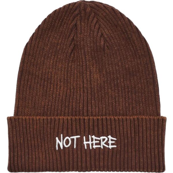 Beanie da uomo in marrone scuro con stampe in cotone Terranova