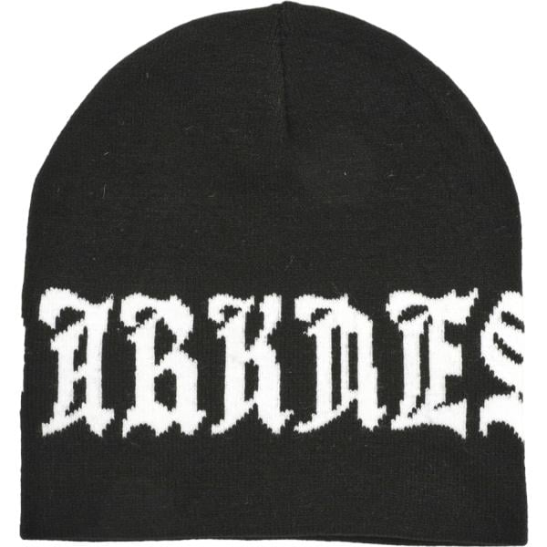 Beanie da uomo in nero pece con stampe lavorato a maglia maxi Terranova