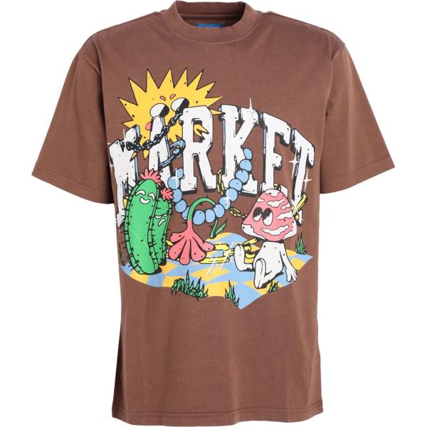 camiseta Market marrón con diseños