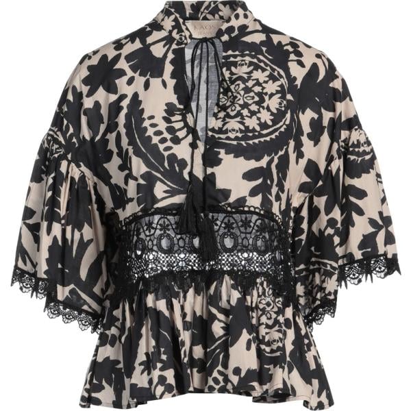 top Kaos Jeans negro de flores