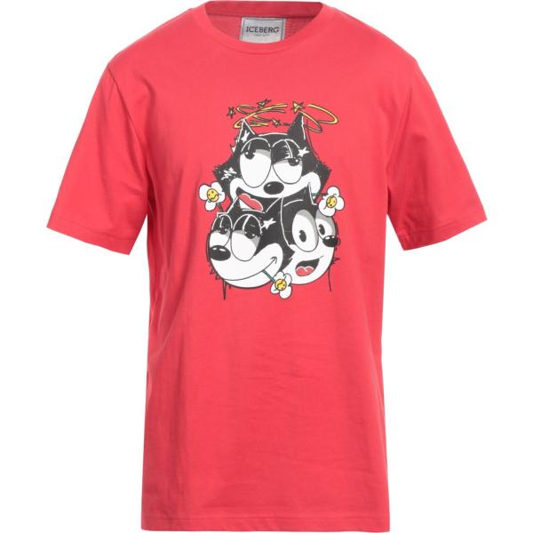 camiseta Iceberg rojo con diseños