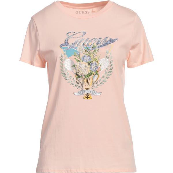 camiseta Guess rosa con diseños