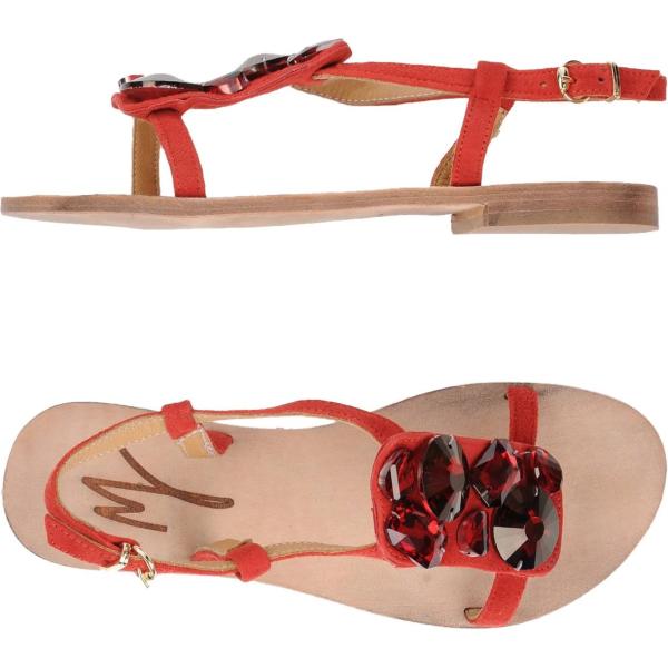 sandalias Manila Grace Denim rojo un solo color
