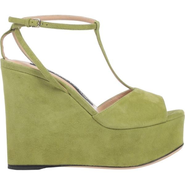 sandalias Sergio Rossi verde un solo color