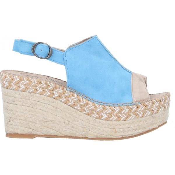 sandalias de tacón Spartum azul con diseños