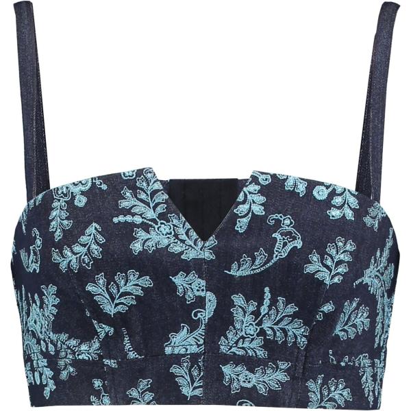 top Cinq À Sept azul de flores
