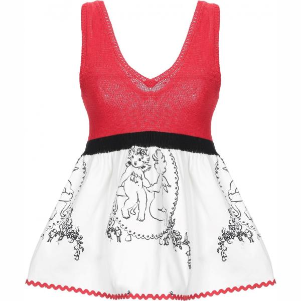 Top a pois rosa e multicolore Rose A Pois multicolor con diseños