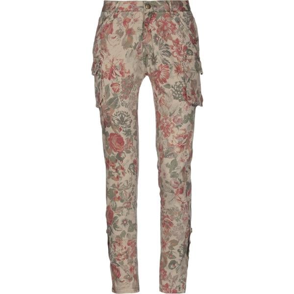 pantalones cargo Individual marrón de flores