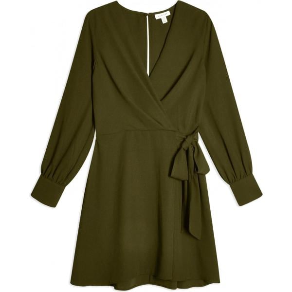 vestidos cortos Topshop verde un solo color