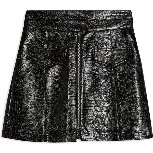minifalda Topshop negro con diseños