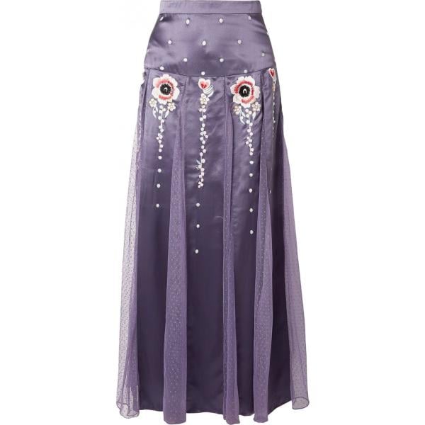 faldas largas Temperley London violeta un solo color