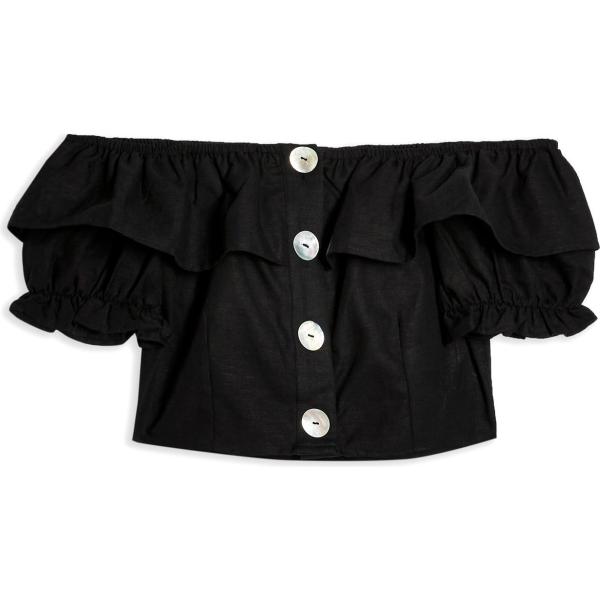 blusas Topshop negro un solo color