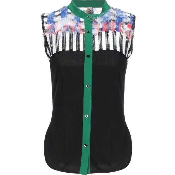 Camicia jersey multicolore Pianurastudio negro con diseños